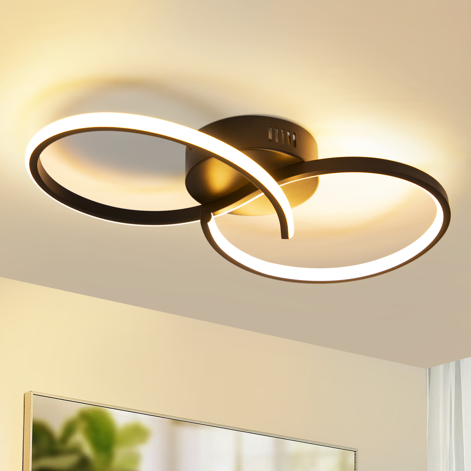 黑色八字形吸顶灯