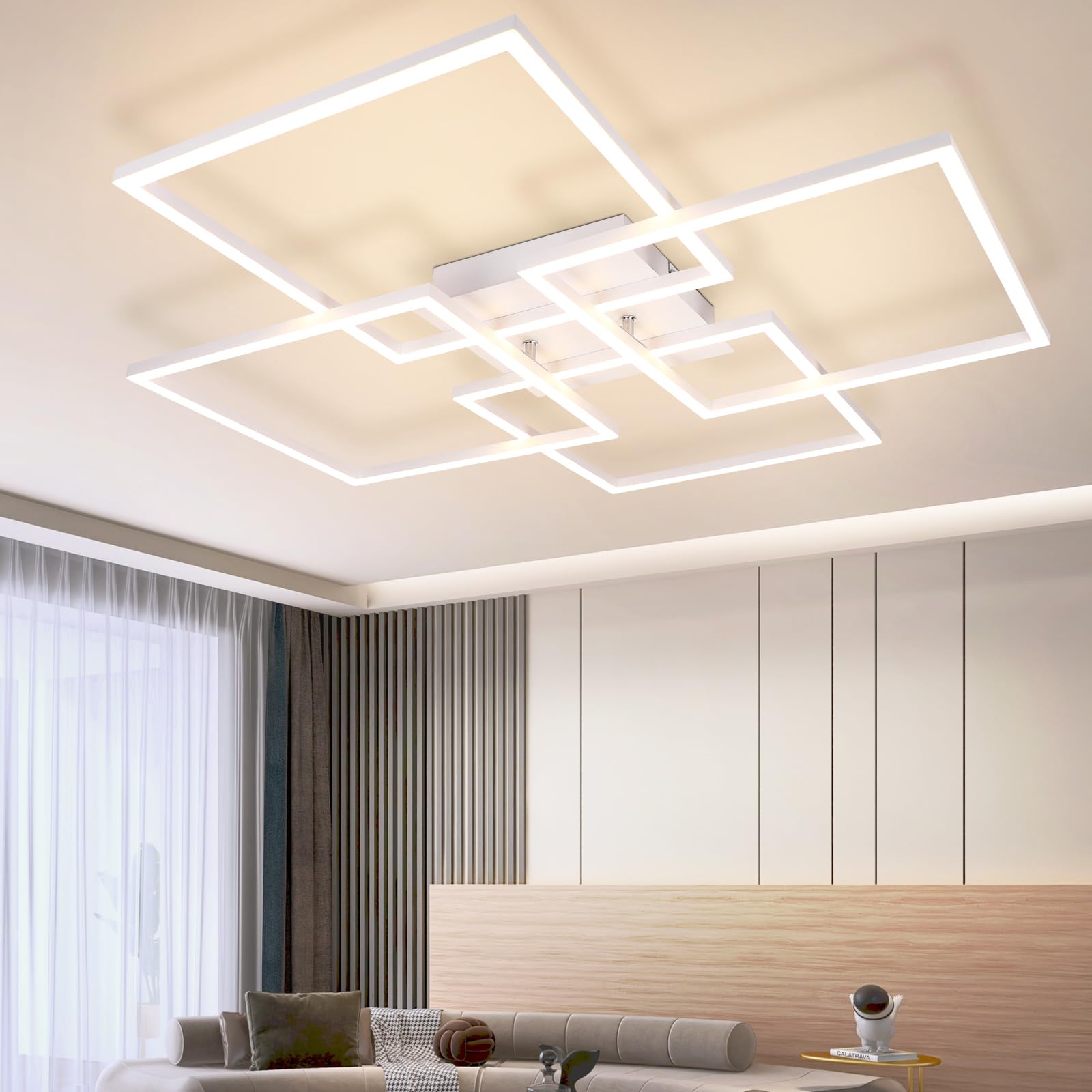 4头白/黑色交叉方框吸顶灯