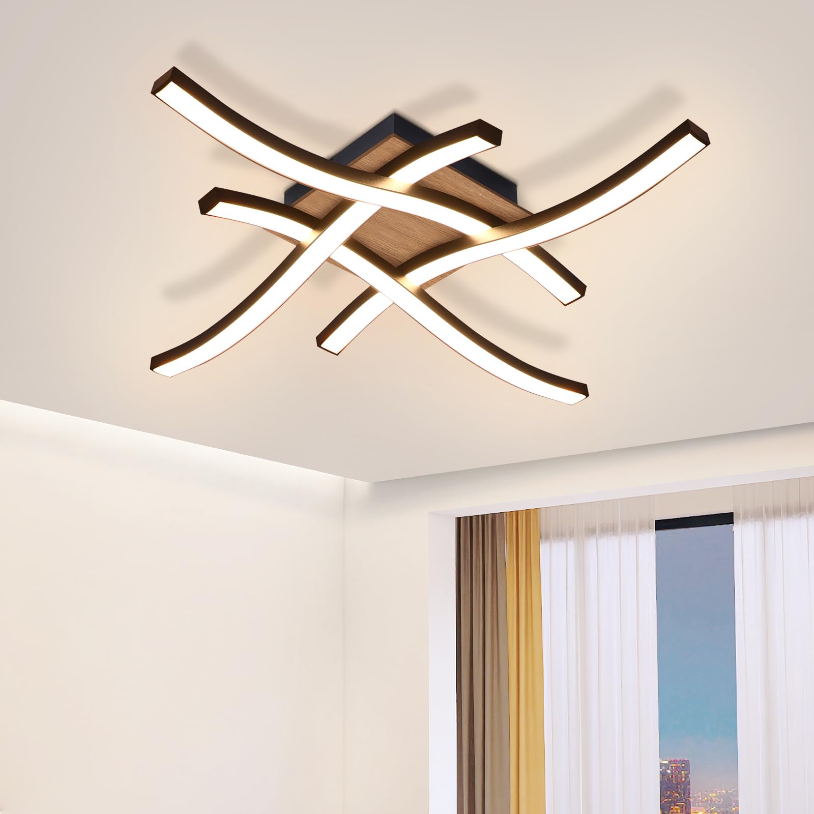 2头/4头S杆木纹吸顶灯