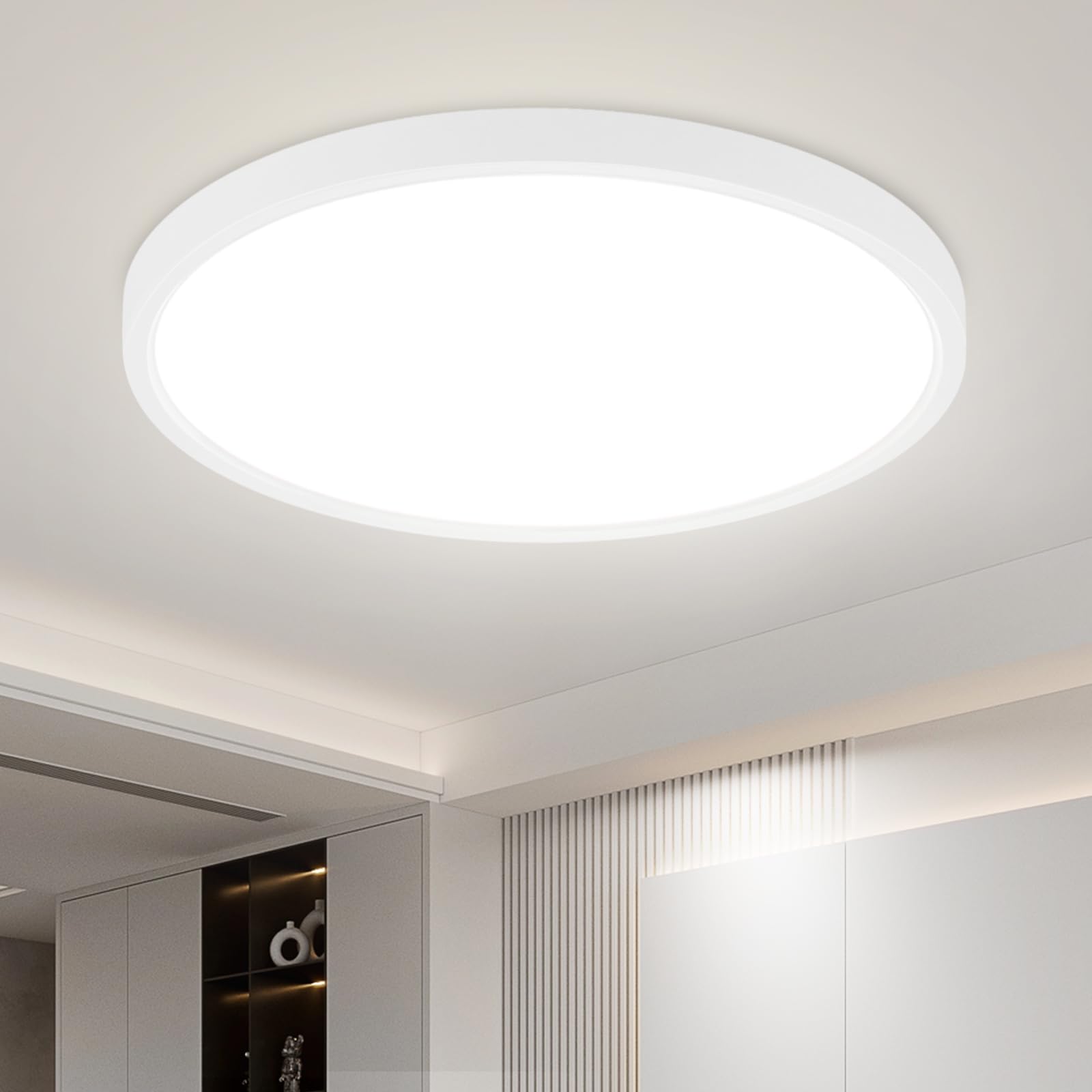 白/黑色圆形面板灯30CM3000K/6000K