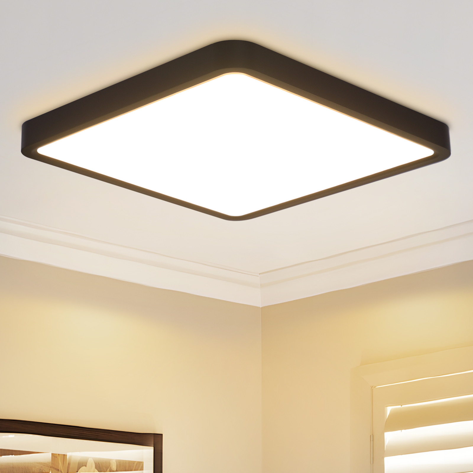 Ceiling Lamp LED Ceiling Light Flat - Bedroom Lamp 23CM Bathroom Lamp 18W Kitchen Lamp Angular Bedroom Ceiling Lighting Hallway Lamp Ceiling Bath Lamp 3000/4000K for Bathroom Kitchen Hallway
