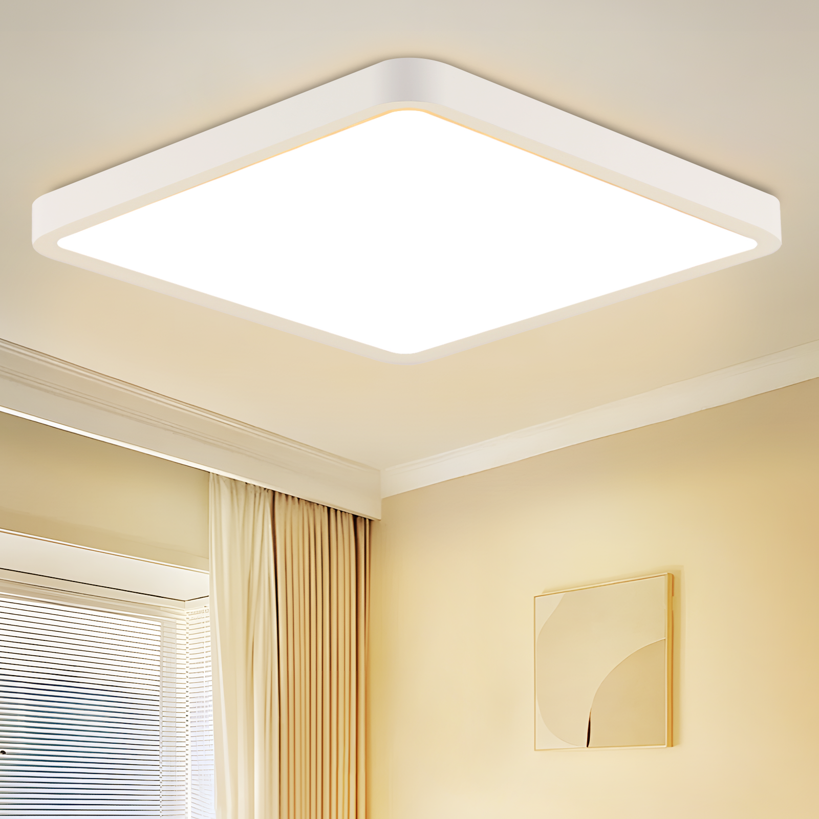 方白/方黑1号面板吸顶灯23CM暖光/中性光