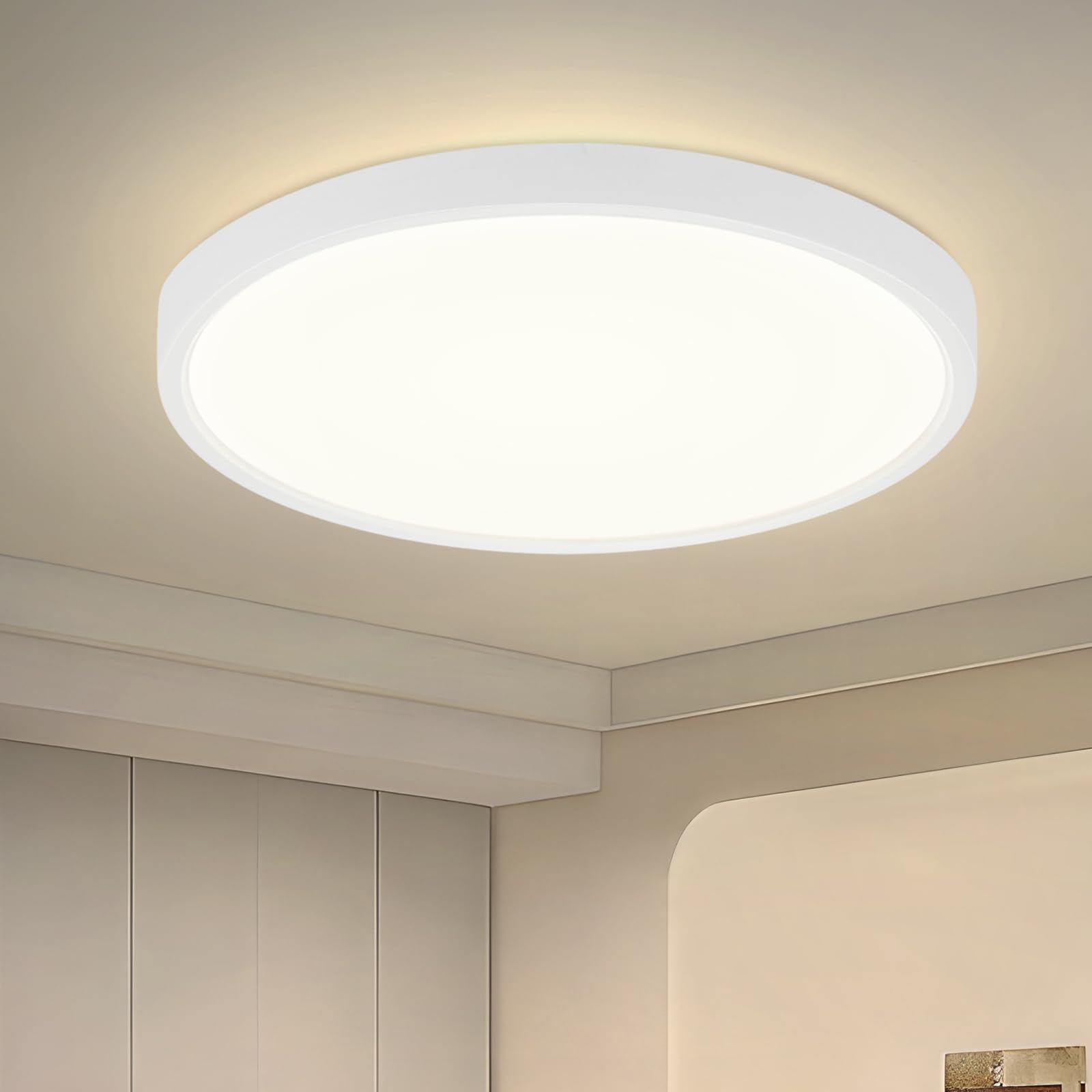 白/黑色面板灯22cm暖光/中性光