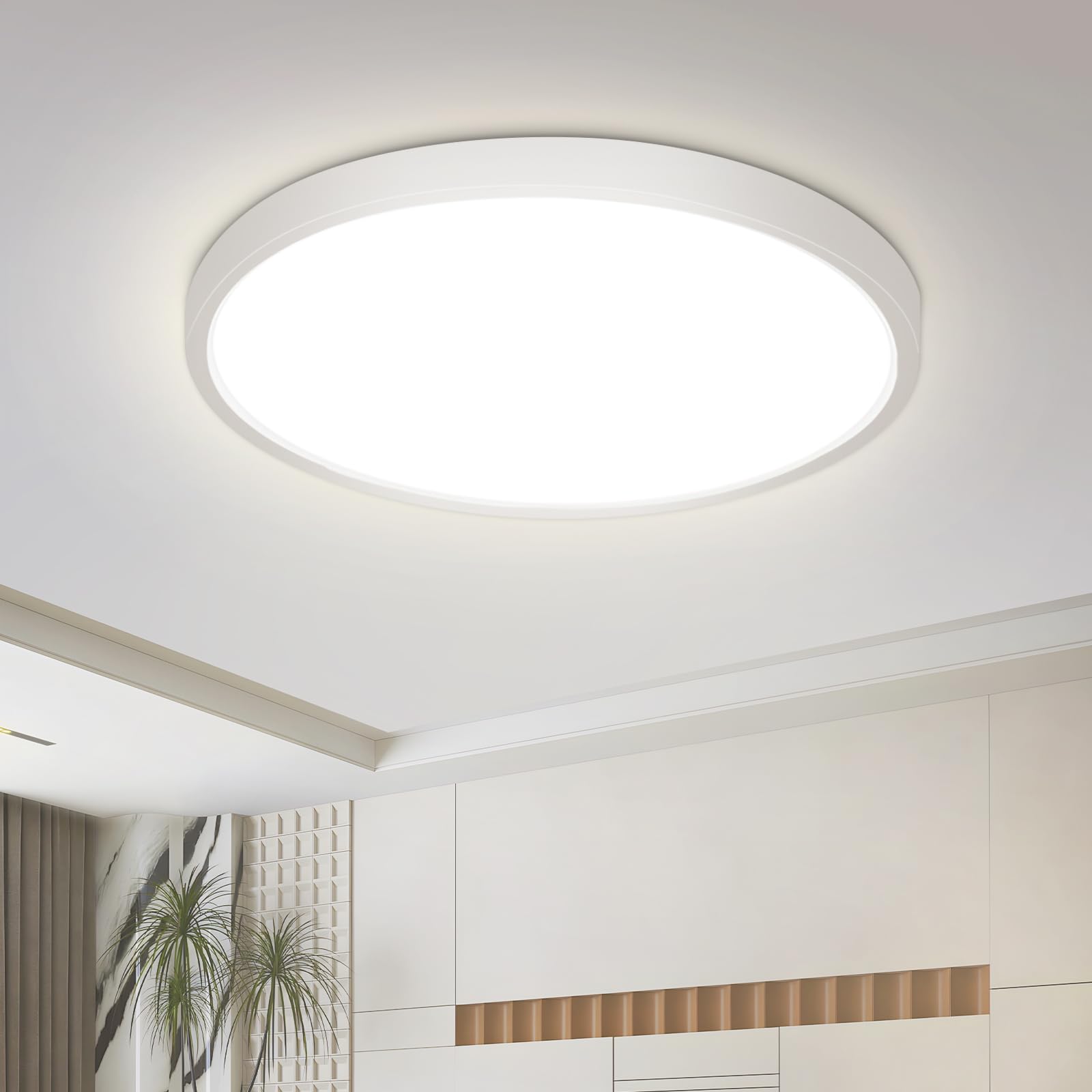 白/黑色圆形面板灯18CM-4000K/6000K