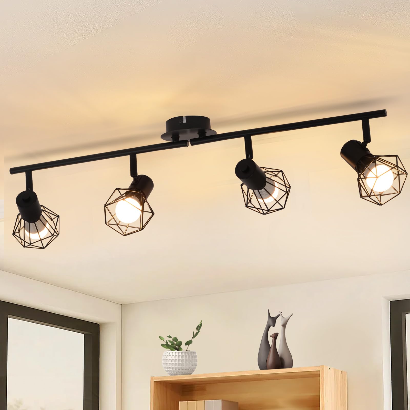 黑色钻石铁网射灯4头