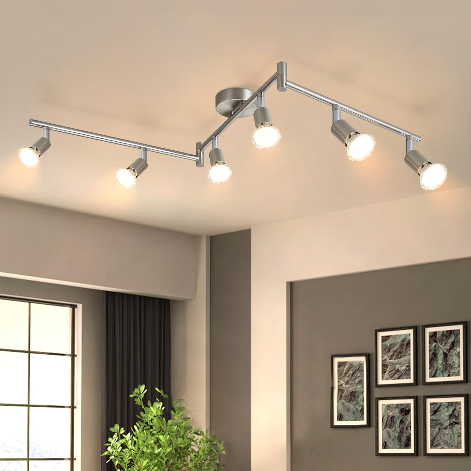 沙镍色六头射灯