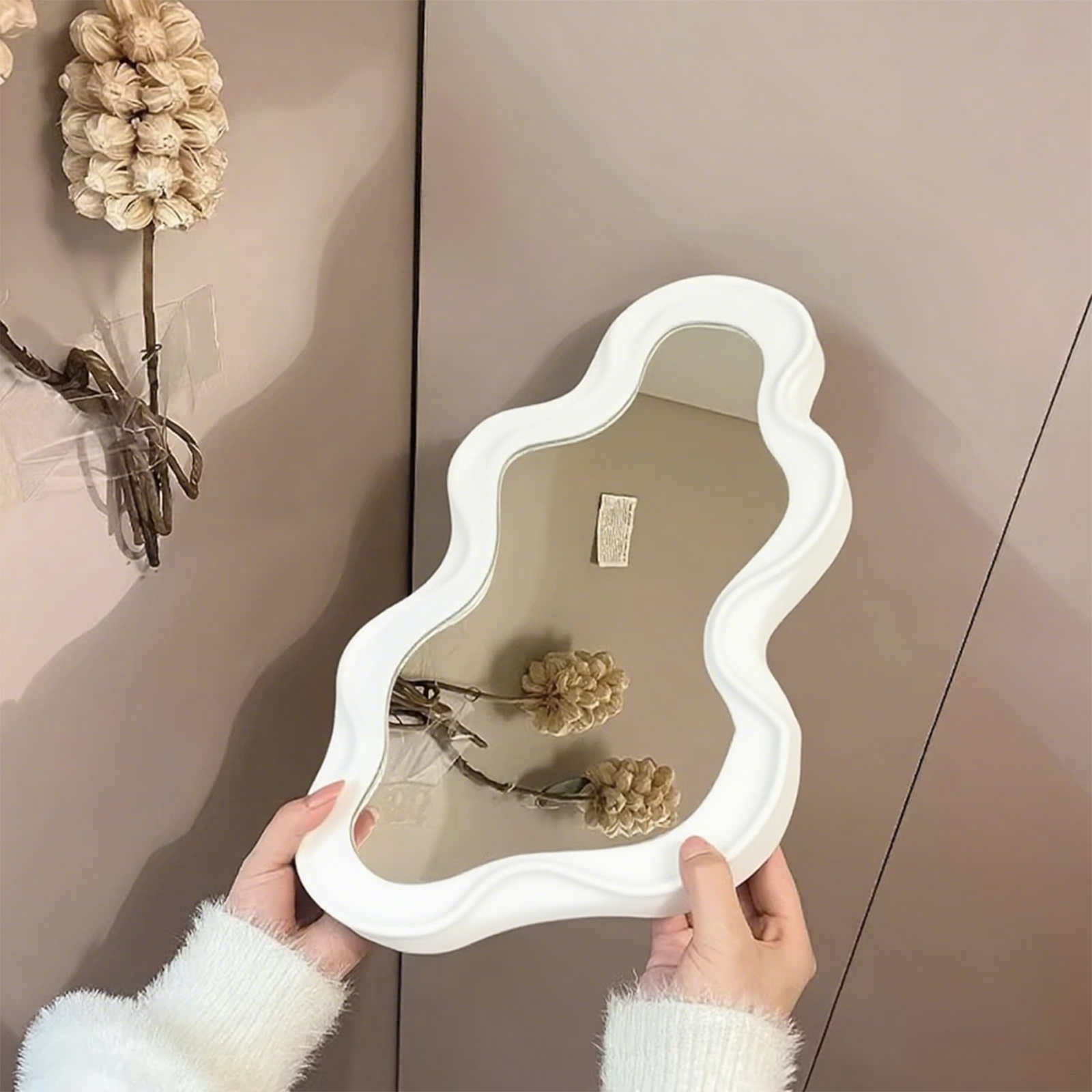 镜子,不规则壁镜,钢纹玻璃,铝框,装饰化妆镜,适用于客厅、卧室、洗手盆、走廊