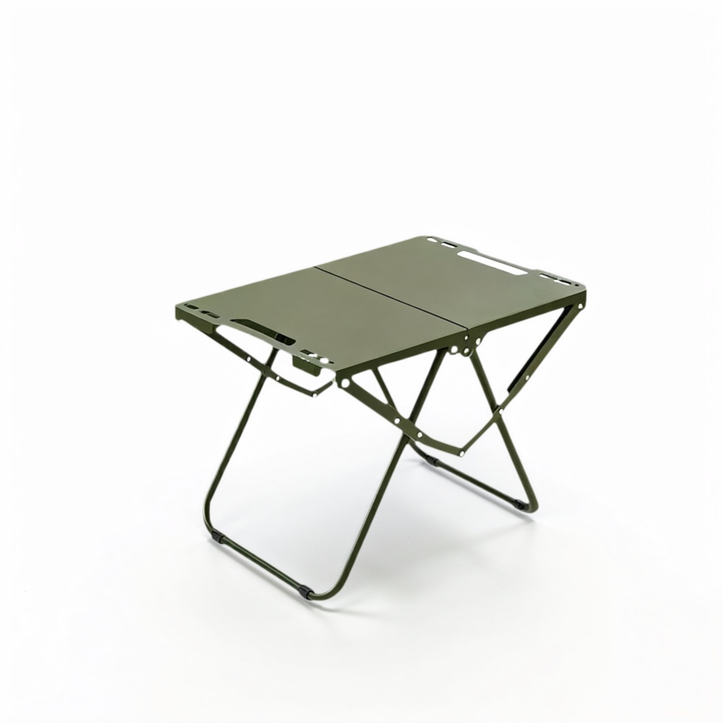 Outdoor folding table, folding camping table, portable folding table, strong load-bearing capacity, suitable for outdoors, beaches, terraces, parties, green, black