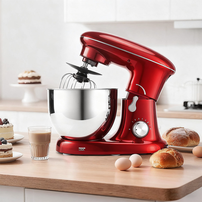 Tabletop blender, food mixer, comes with 3 accessories and 2 mixing bowls, suitable for egg beating, baking bread, cakes, and cookies in home kitchens