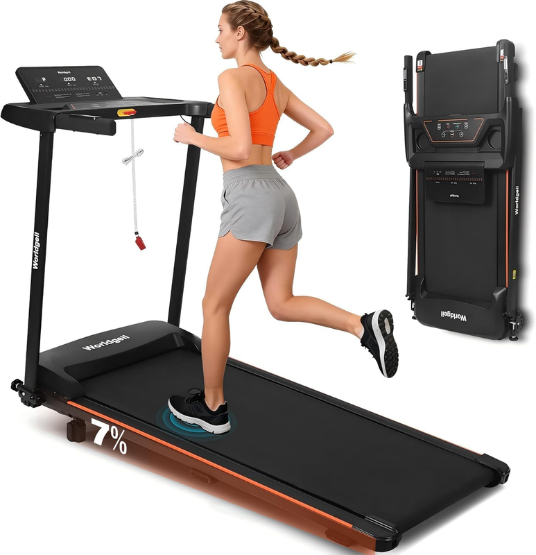 家用跑步机 最高时速 14km/h 可折叠带坡度调节 书桌式跑步机 配备 LED 显示屏