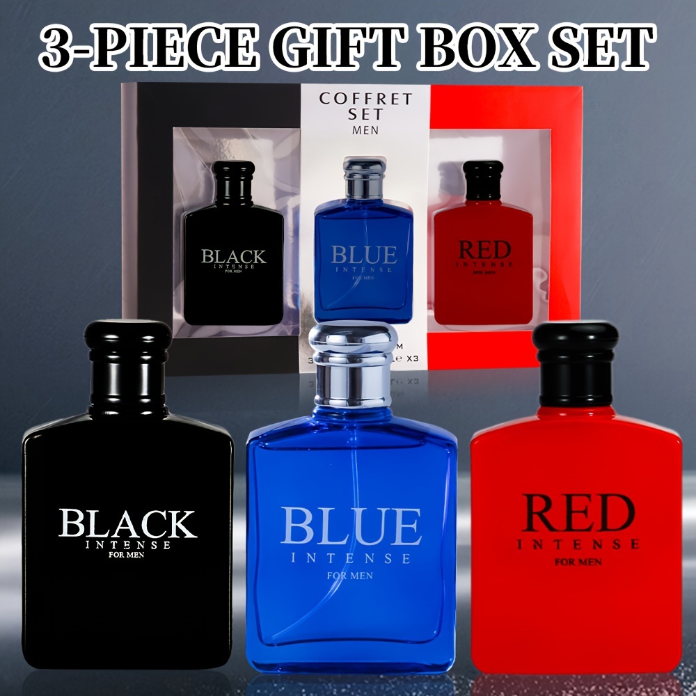 男士黑蓝红套装香水