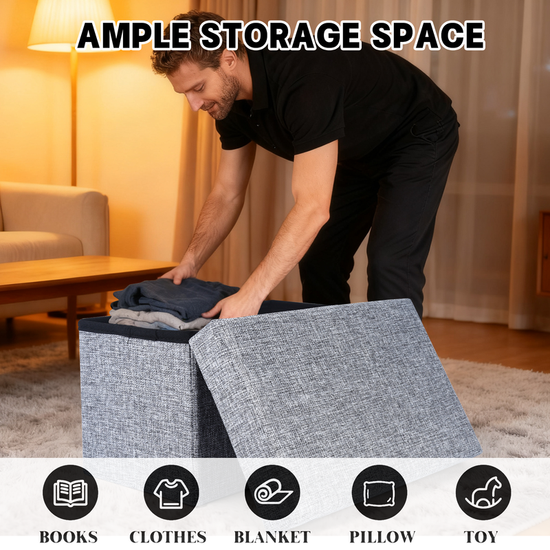 家用必备收纳箱,超大容量收纳,简约设计,适用于各种环境,加厚加强款箱子,也可当软垫收纳発