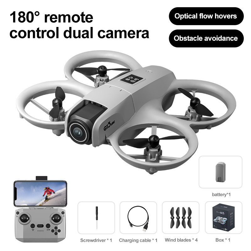 GT3 Smart Foldable Drone, One-Key Lift 4-Way Fine-Tuning, Ideal Festival Gift & Beginner-Friendly RC Aircraft