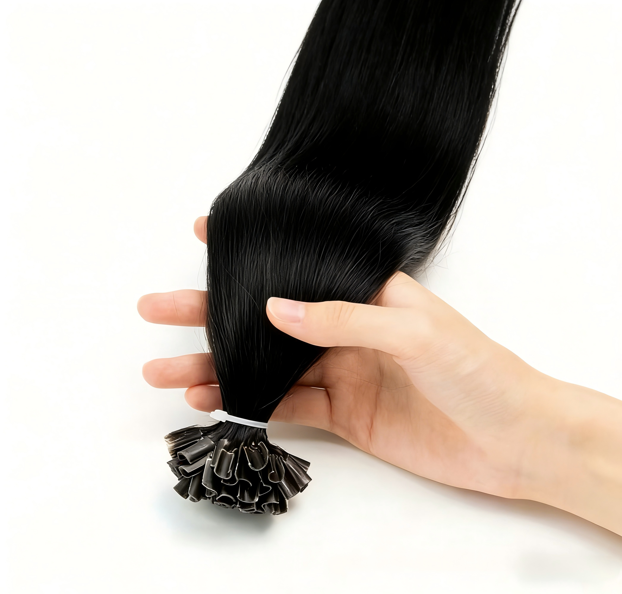 U-Tip Straight Protein Fusion Hair Extensions, Remy Human Hair Nail Tips, Blonde/ Light Brown Shades, For Hair Extension Machines