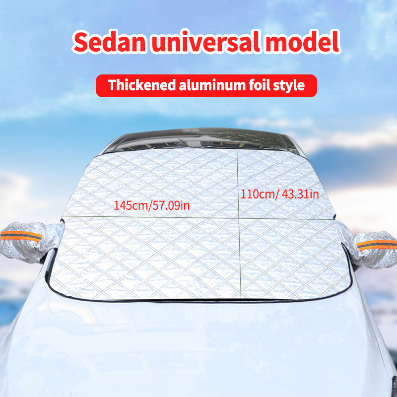 Car Windshield Snow Cover, 4-Season Universal Sun Shade Frost Protector, Magnetic Anti-Theft Windshield Cover
