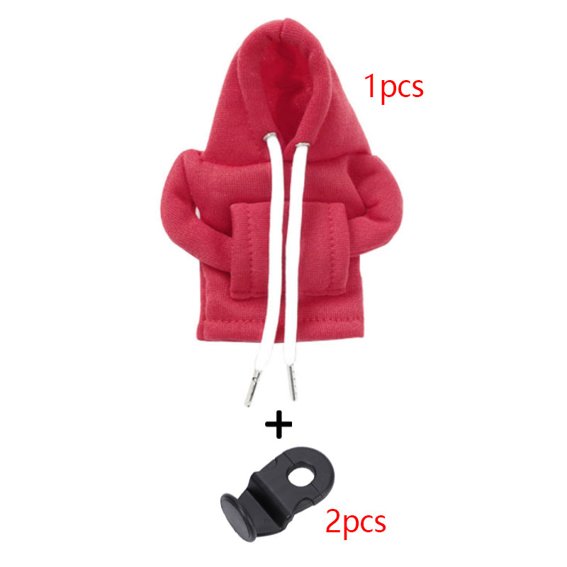 1Pc Mini Hoodie Car Gear Shift Cover + 2Pcs Car Seat Headrest Hooks, Summer Sweat-Absorbent Gear Shift Protector, Car Backseat Organizer Hooks