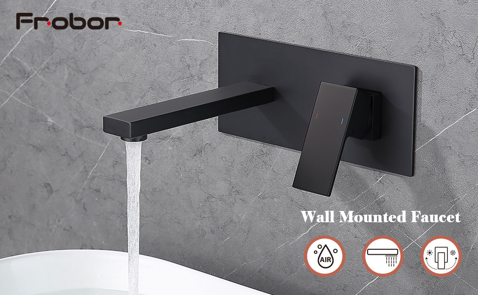 Wall Mount Faucet for Bathroom Sink or Bathtub, Single Handle2 Holes Brass Rough-in Valve Included, Brushed Gold