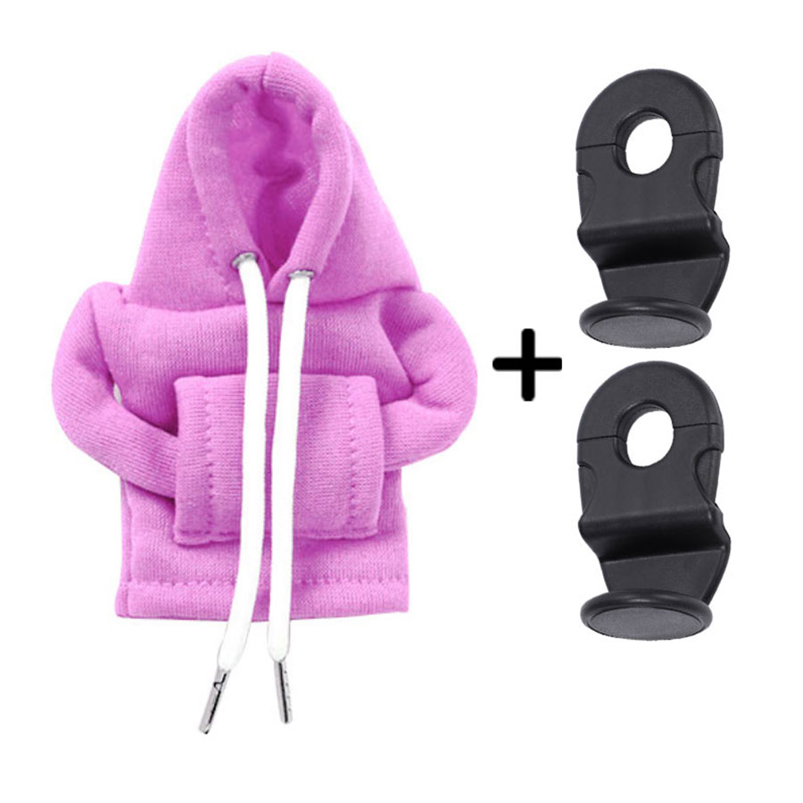 1Pc Mini Hoodie Car Gear Shift Cover + 2Pcs Car Seat Headrest Hooks, Summer Sweat-Absorbent Gear Shift Protector, Car Backseat Organizer Hooks