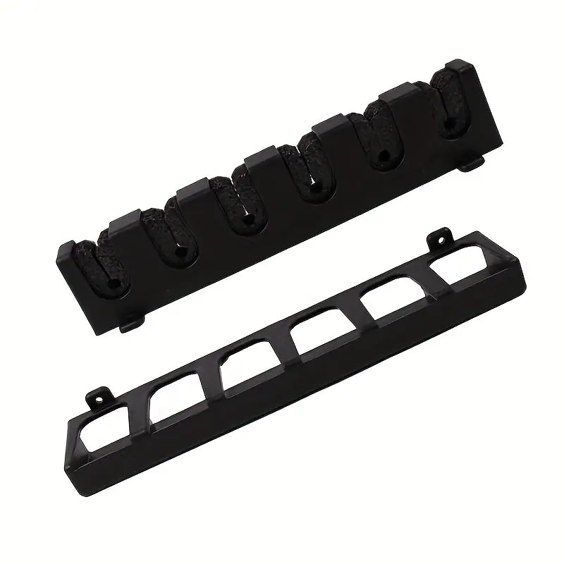 6-Slot Wall-Mounted Fishing Rod Rack, High-Density Foam ABS Fishing Pole Holder, Secure Storage for Garage & Sports Gear