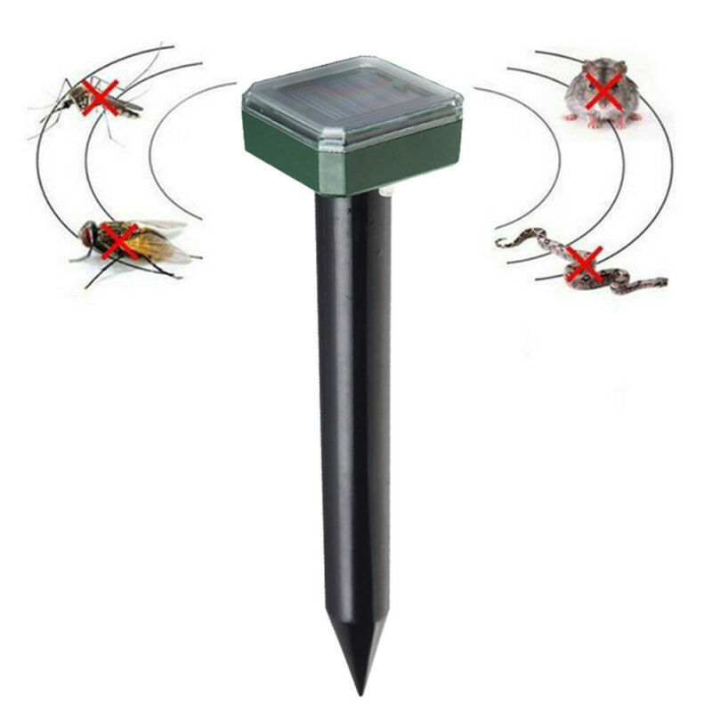 Square-Shaped/Round Solar-Powered Mole Repellent, Ultrasonic Outdoor Snake & Pest Deterrent, In-Ground Gopher Repeller for Garden Yard