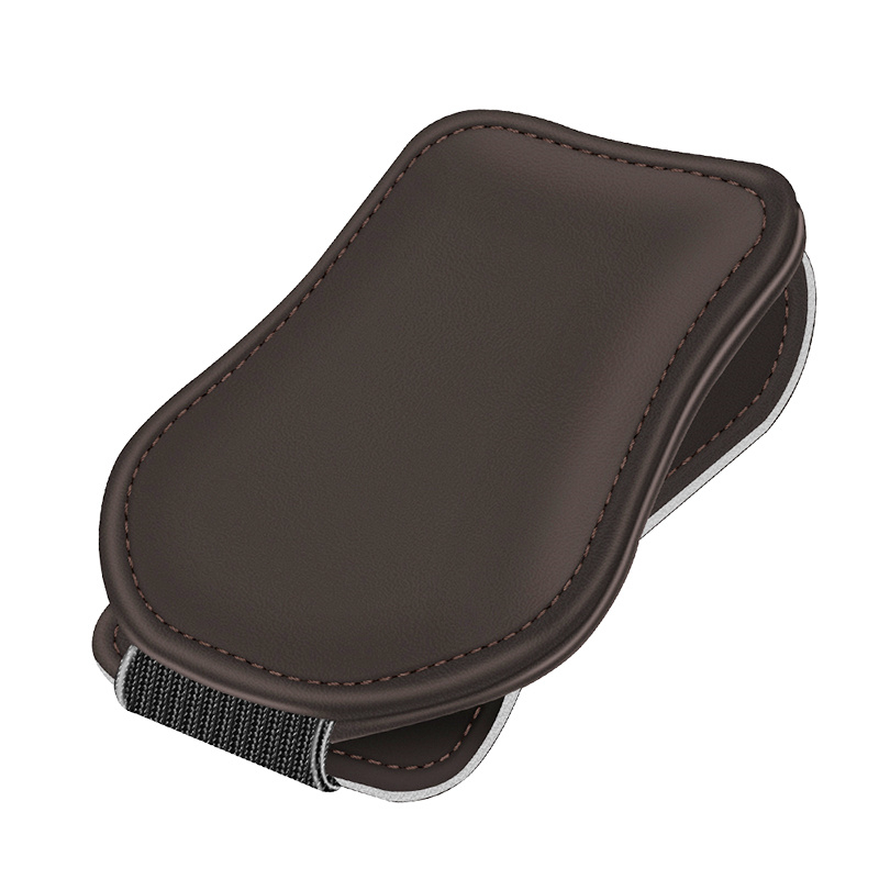 Multi-Functional Car Visor Sunglasses Holder, Leather Car Eyeglass Clip with Card & License Storage, Auto Interior Accessory