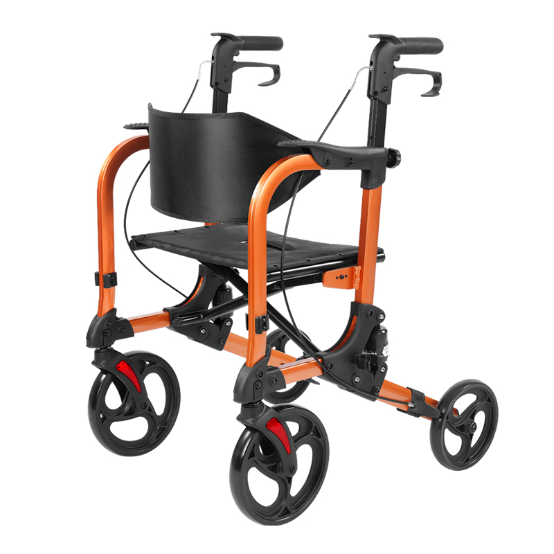 WC08-专用多功能助行器可带辅助手推车折叠康复防摔手动轮椅