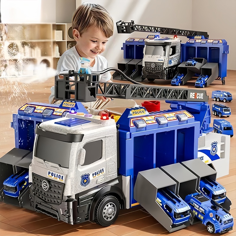 消防6轨道弹射车-蓝色