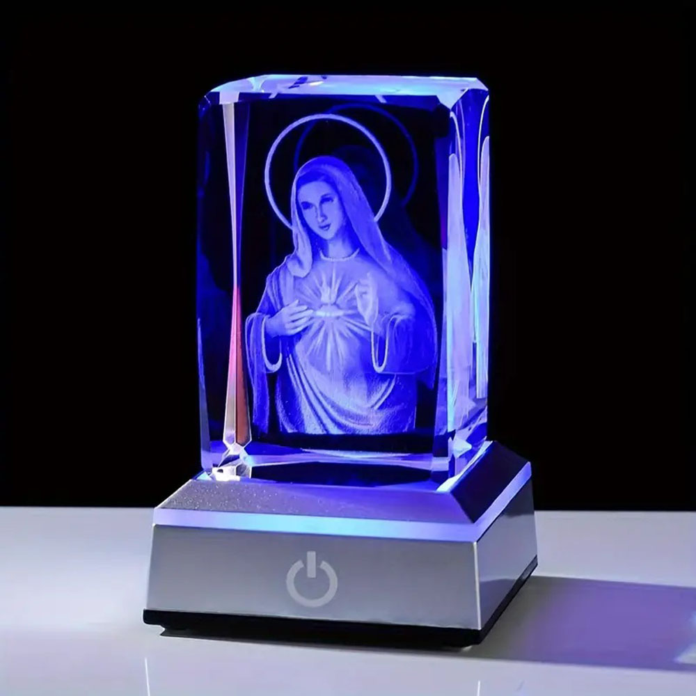方体圣母水晶球夜灯