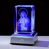 方体圣母水晶球夜灯