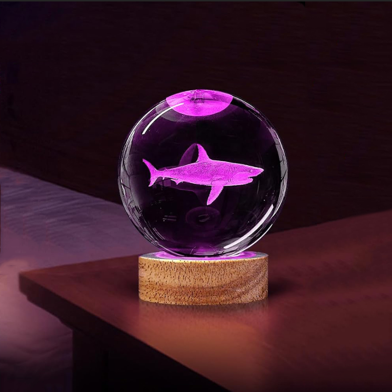 60 鲨鱼水晶球夜灯