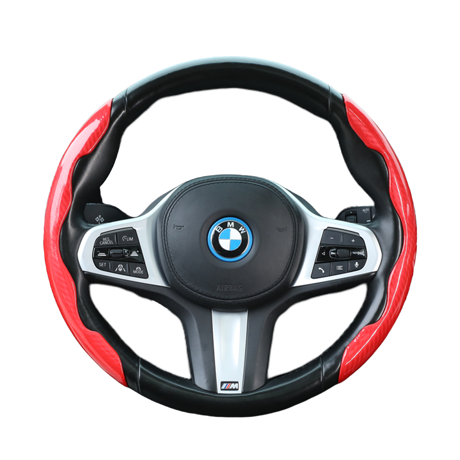 2pc卡扣碳纤纹款汽车方向盘套