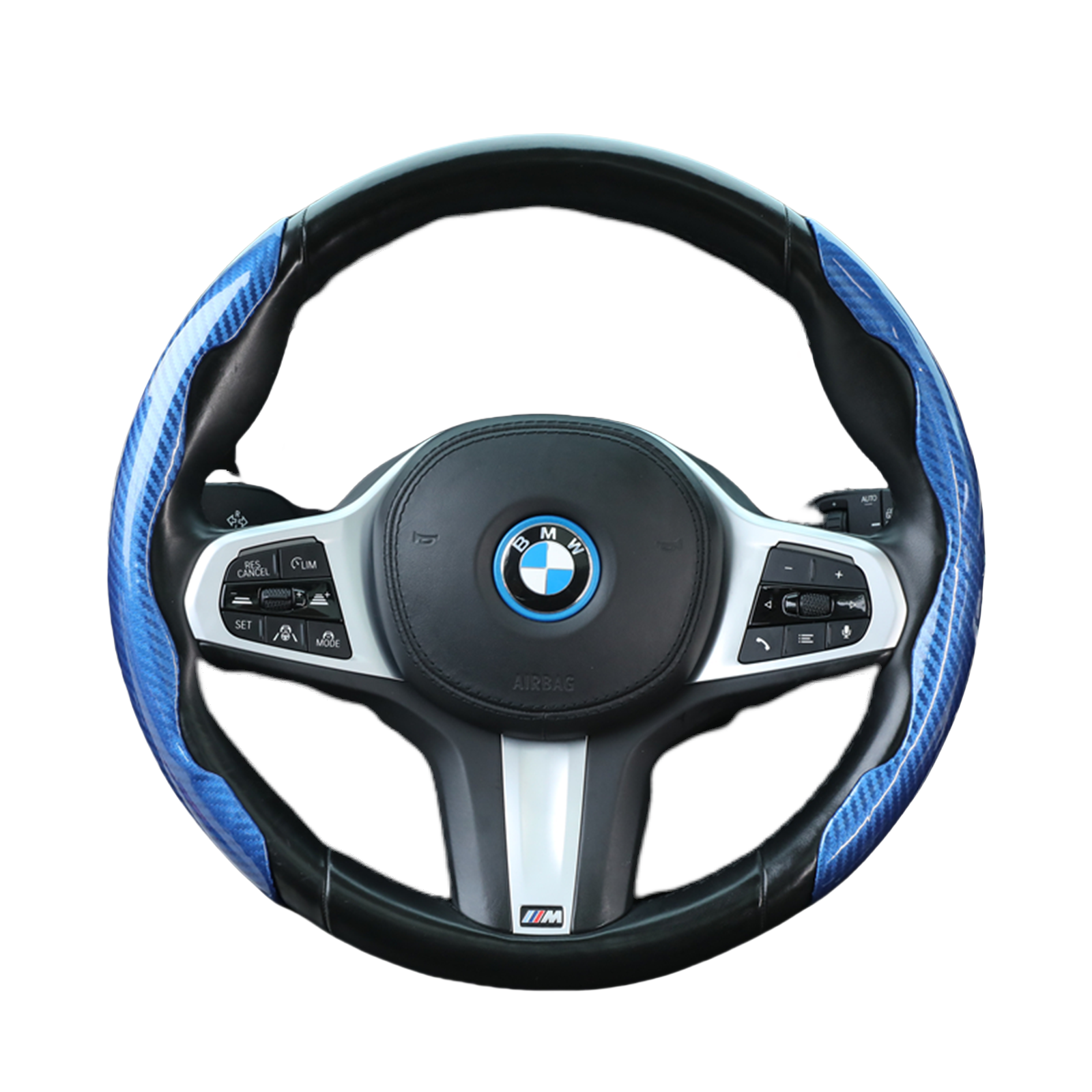 2pc卡扣碳纤纹款汽车方向盘套