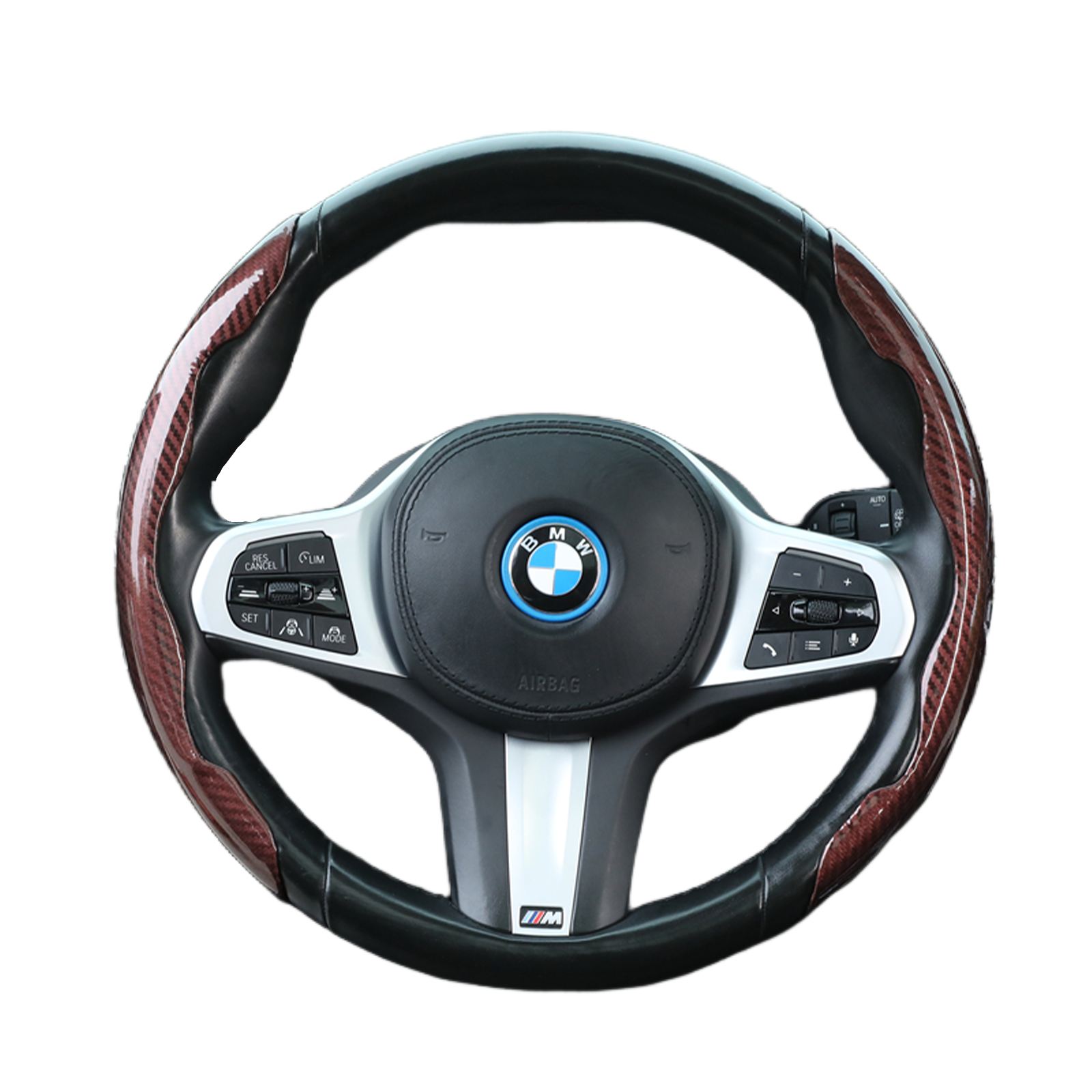 2pc卡扣碳纤纹款汽车方向盘套