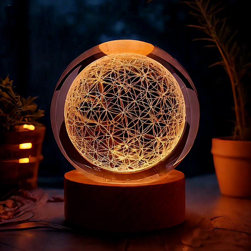 60 生命之花水晶球夜灯