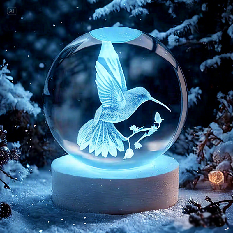 蜂鸟水晶球夜灯