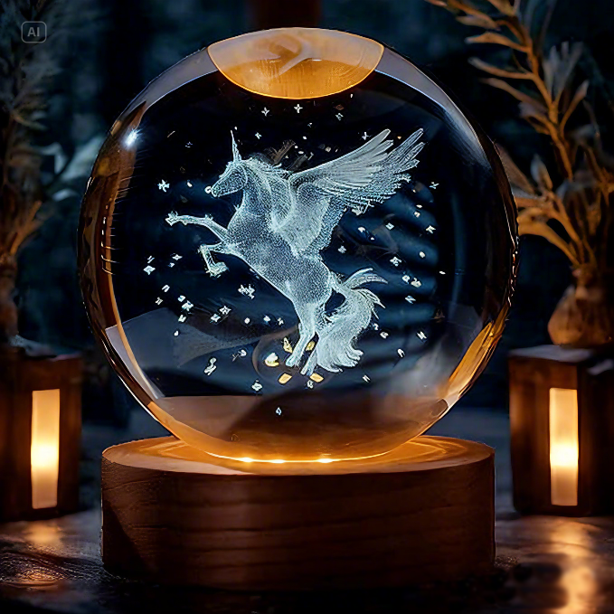 60 独角兽水晶球夜灯