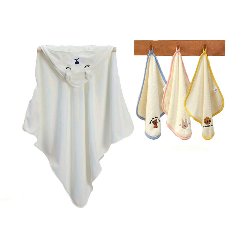 White Cat Baby Towel Set