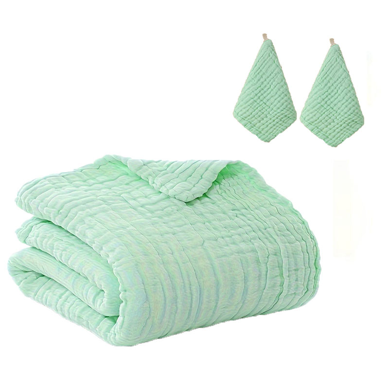 六层绿色泡泡浴巾