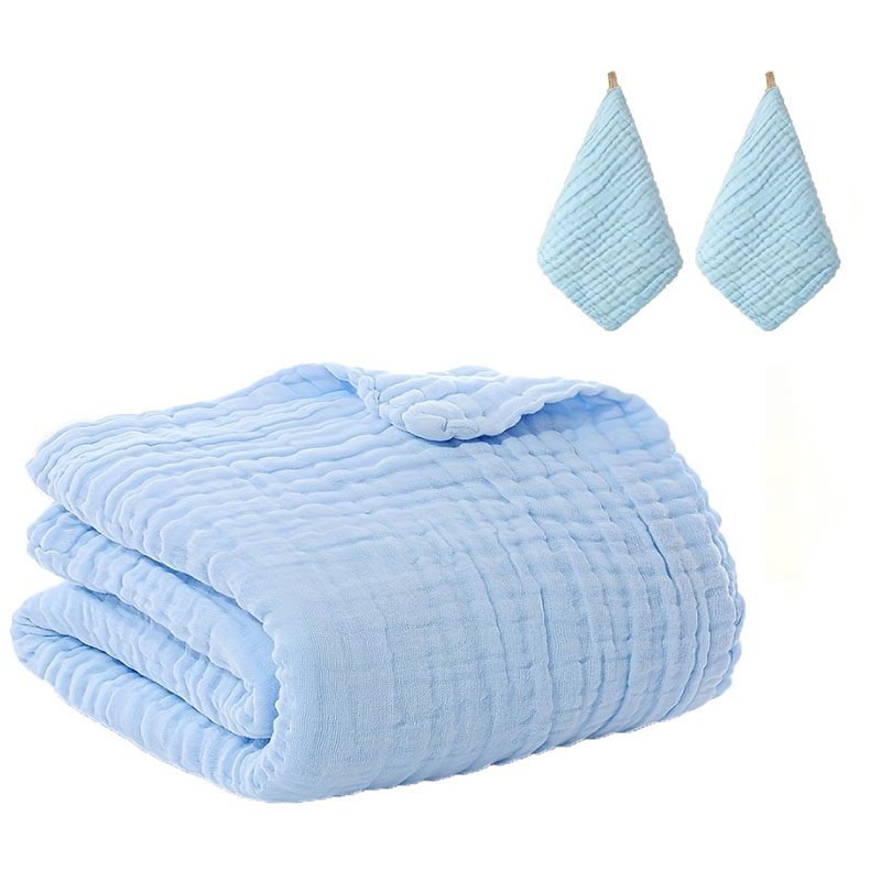 六层蓝色泡泡浴巾