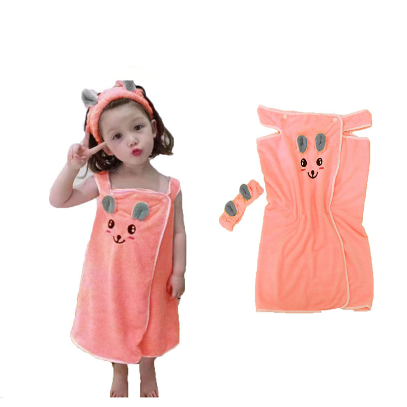 Pink strap bath towel