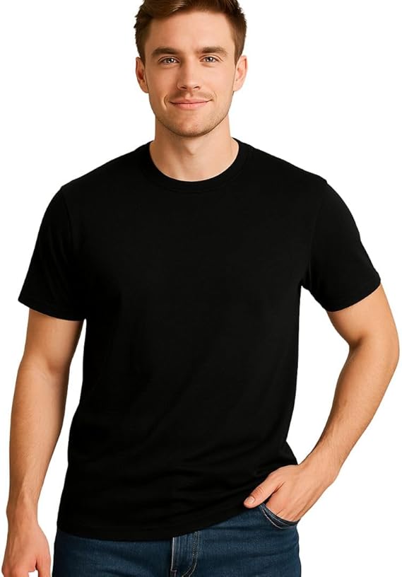 男式 T 恤圆领 T 恤短袖 | 常规版型轻质柔软 100% 棉 T 恤男式夏季 T 恤