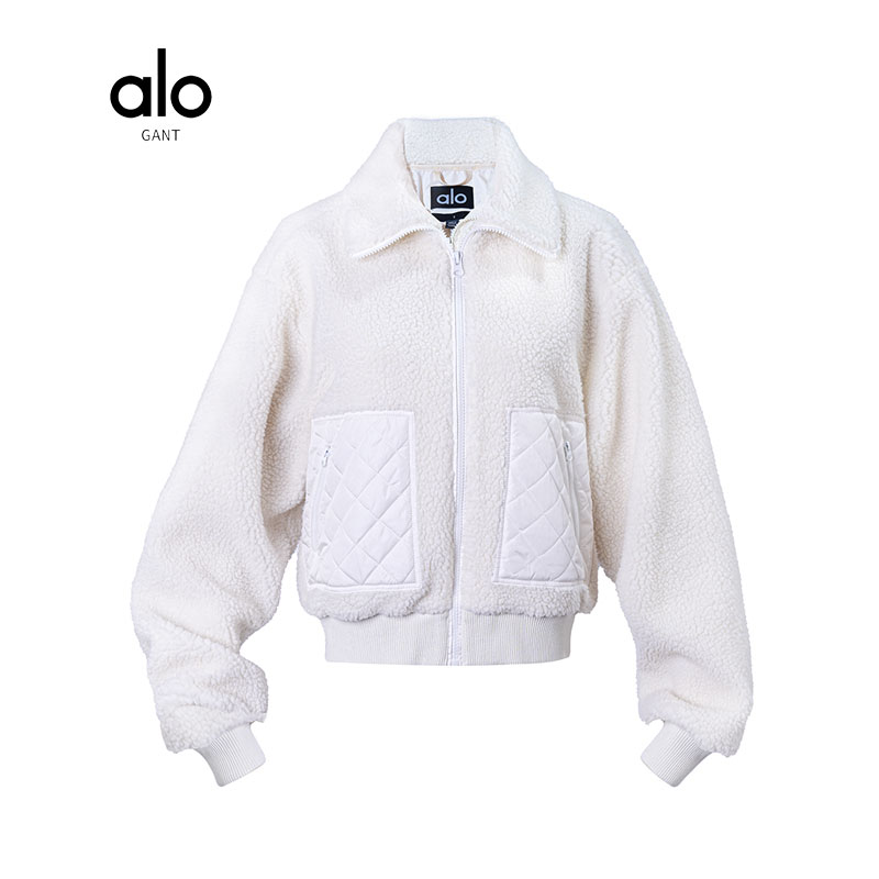 alo常规厚款加绒加厚款长袖短外套拉链防风通勤宽松型