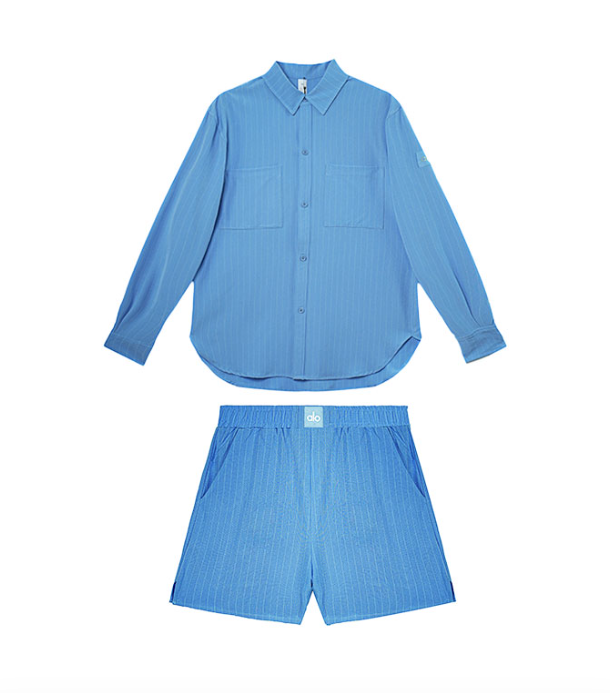 alo宁宁宁卓艺同款条纹韩式时尚衬衫套装