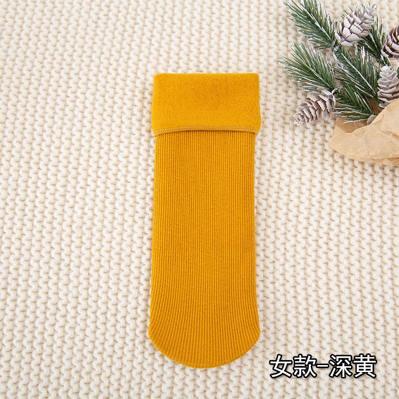 厚袜子女冬季加绒雪地袜男加厚