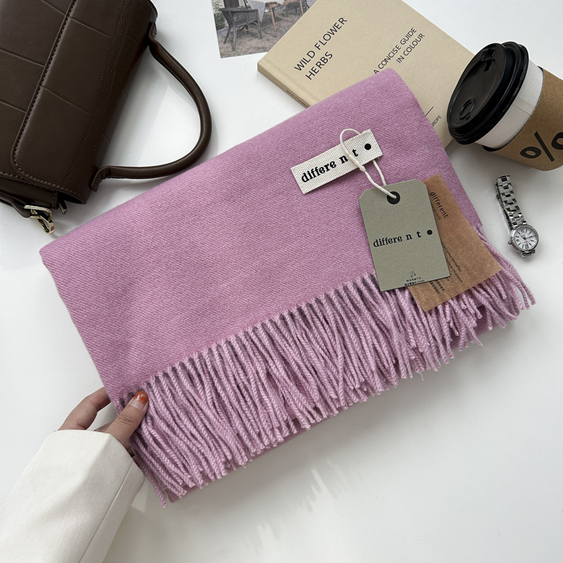 新款300克纯色围巾女冬款