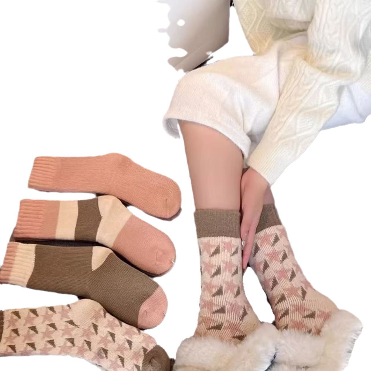 厚袜子女秋冬款中筒袜潮款