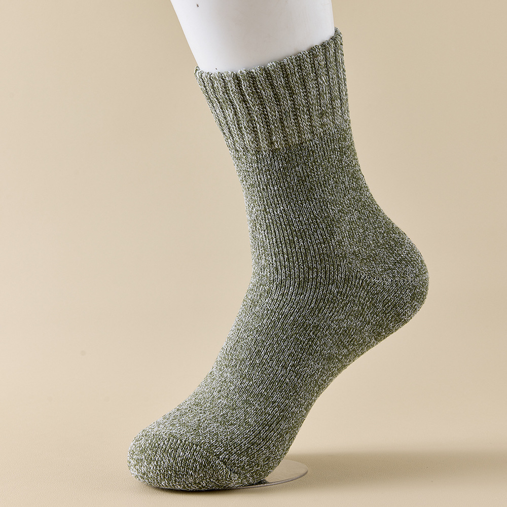 秋冬男士中筒袜加绒加厚保暖袜毛圈袜抗寒防冻袜