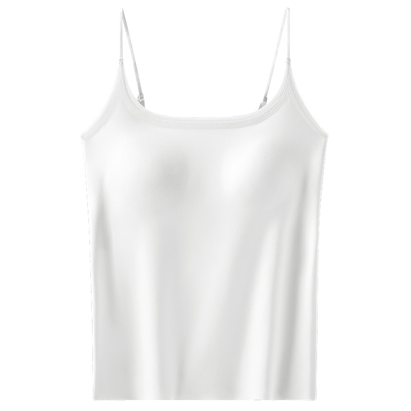 Women's camisole with chest pad summer 2026 new thin U-shaped inner Ice Silk seamless outer wear back-beautifying bra