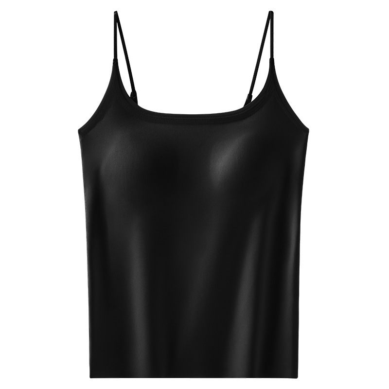 带胸垫吊带背心女士夏2026新款薄款U型内搭冰丝无痕外穿美背抹胸