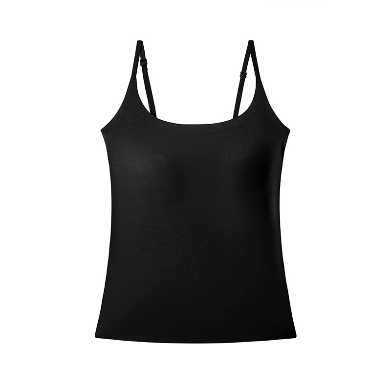 冰丝吊带带胸垫文胸一体式内衣女内搭背心美背装2025新款爆款上衣